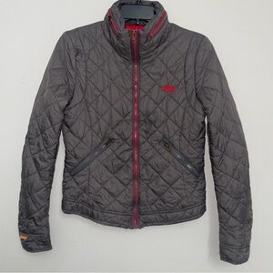 SUPERDRY | Athletic Edition Khaki Grey Diamond Quilted Light Zipper Jacket